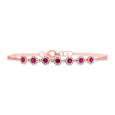 0.21ct Diamond & 0.52ct Ruby 14k Rose Gold Bracelet